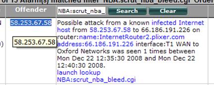 Known Infected Host Attack known-host-alarm