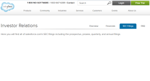 Salesforce Reports to the SEC