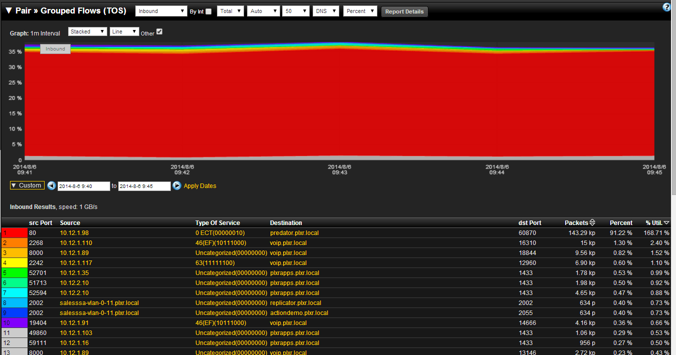 Flexible NetFlow reporting