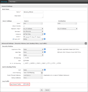 Cyberoam - Enable Traffic Logging