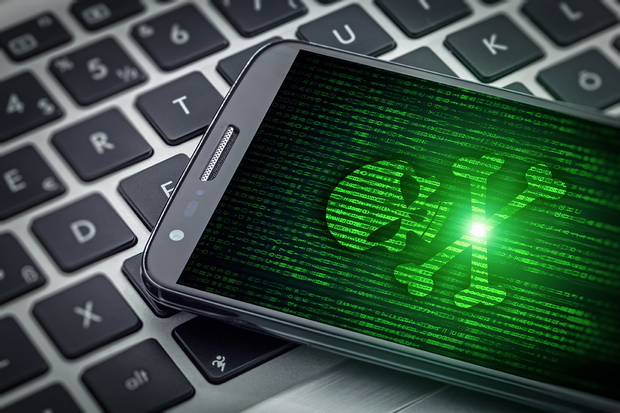 Malware-infected cell phone