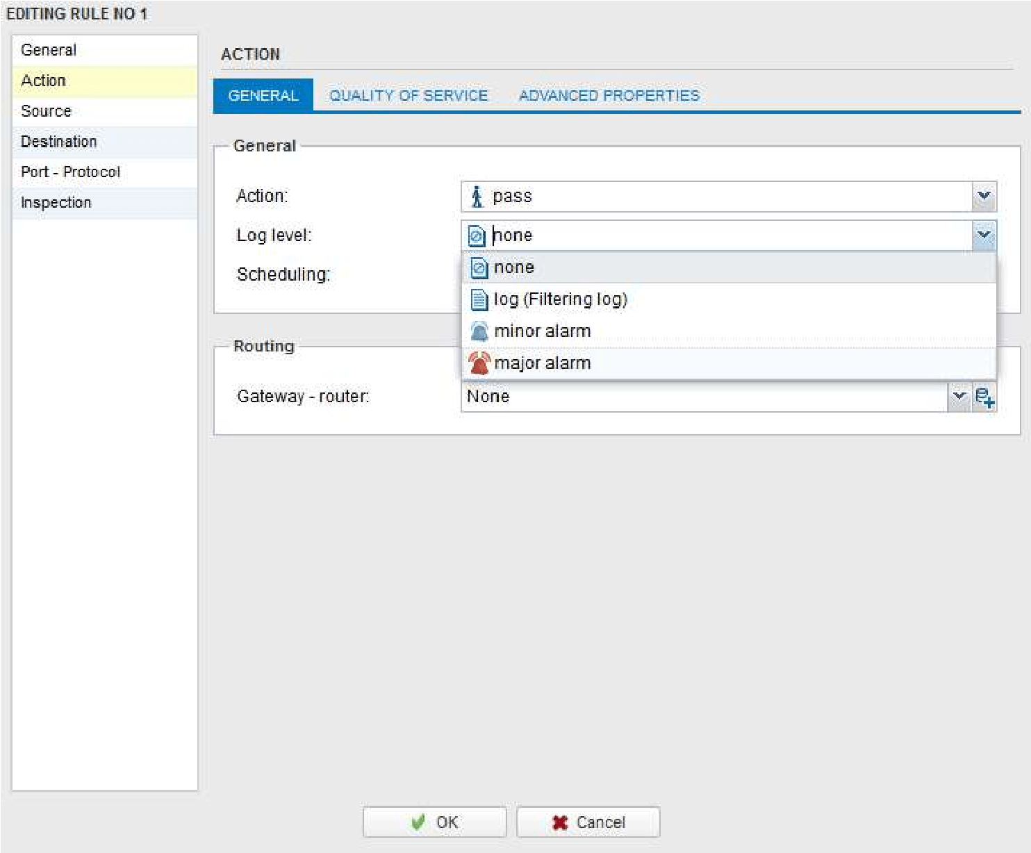 Configure log level