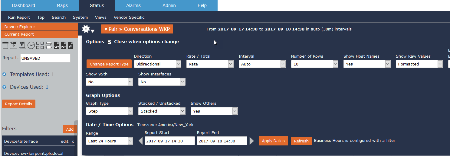 Figure 2. New Reporting Settings