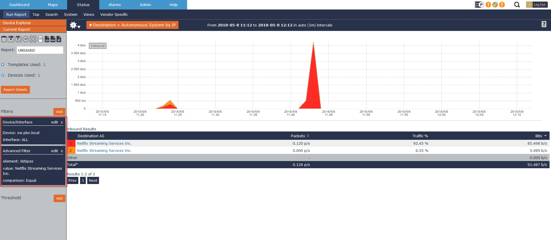 Autonomous System filter destination