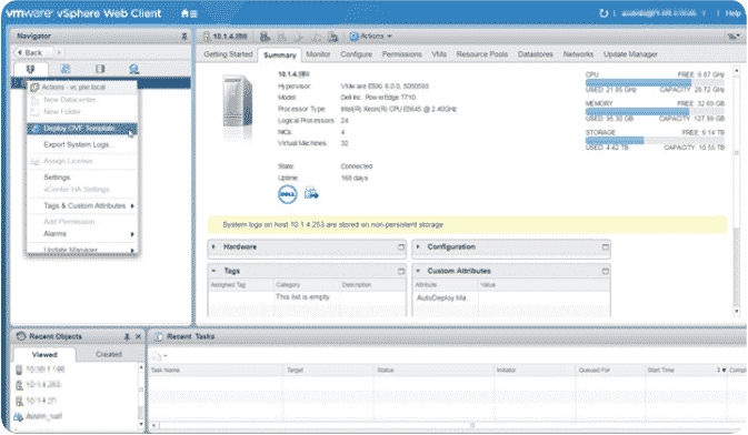 Deploy OVF template