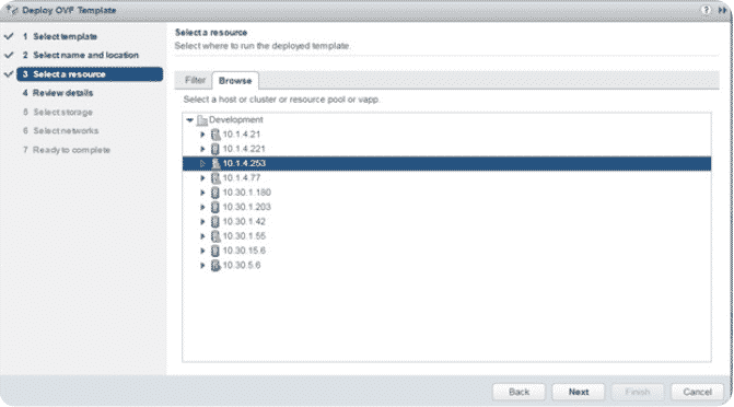 Select an ESX