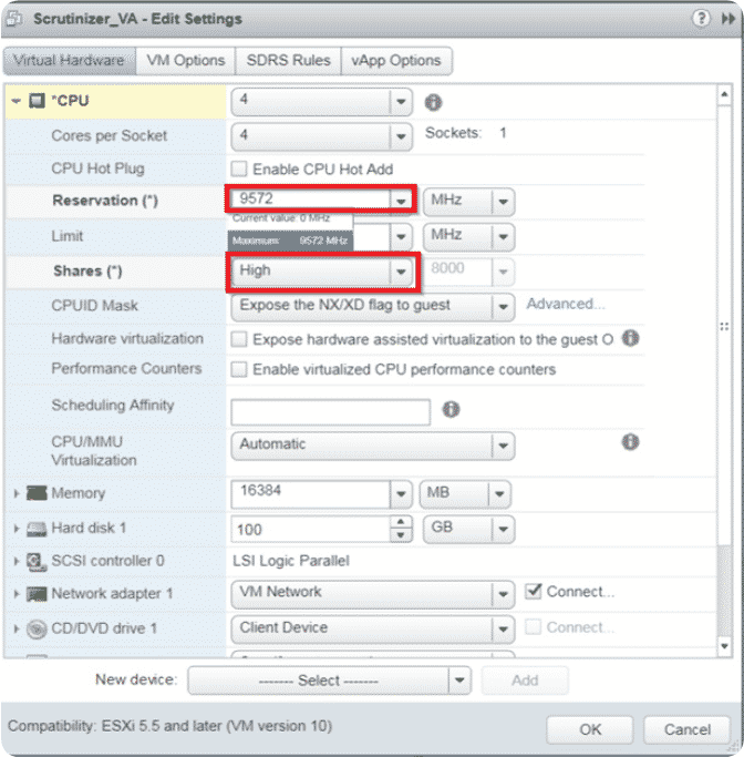 Configure CPU and memory