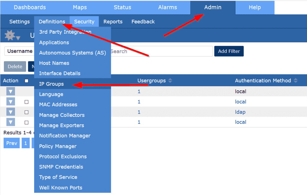 Defining IP Groups in Scrutinizer