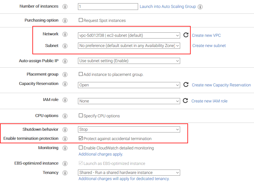 Configure Instance Details