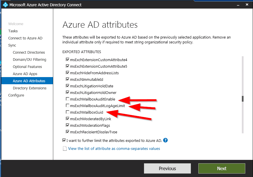 Azure AD attributes to be disabled