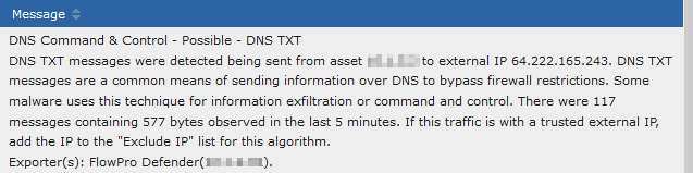 DNS TXT alert