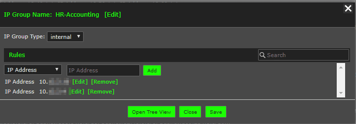 Scrutinizer: defining an IP group