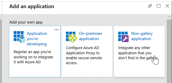 Azure AD add an application