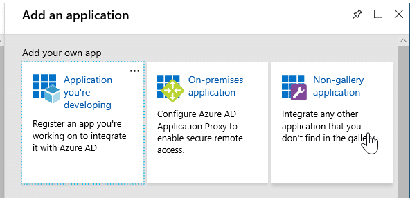 Azure AD add an application
