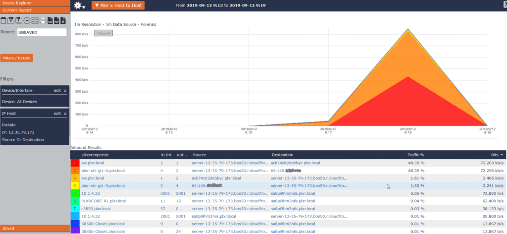 All Device > Host to Host pair report