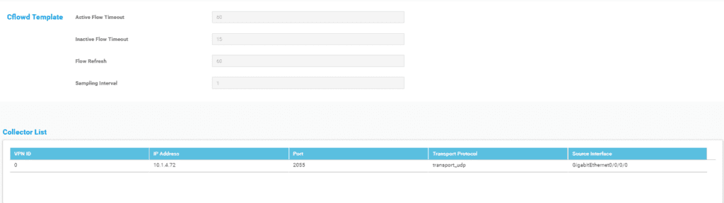 Cflowd templates collector list