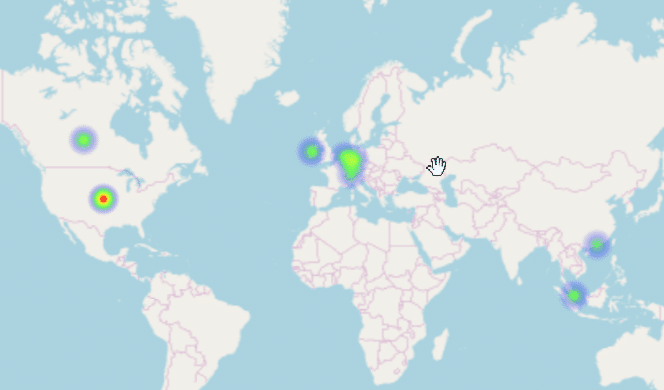 Populated heat map