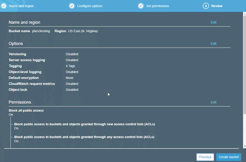 AWS: Review S3 bucket configuration