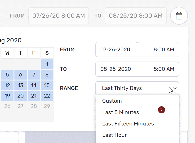 Rolling timeframe options