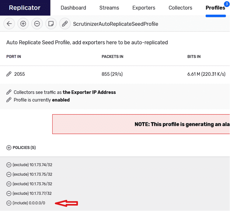 Add Policy to the Seed Profile to account for the exporters that are balanced across the distributed cluster