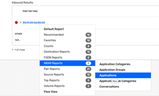 NBAR reports > Applications