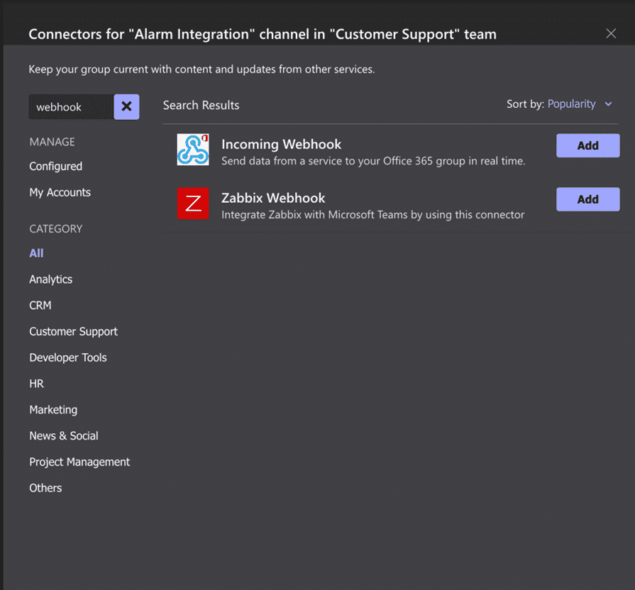 Microsoft Teams Incoming Webhook