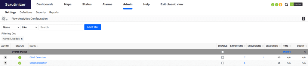 DDoS detection: Scrutinizer Flow Analytics Configuration