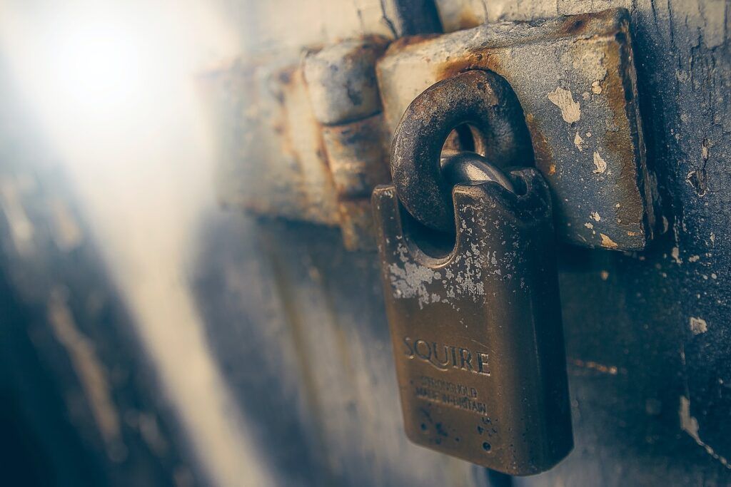 padlock securing a door