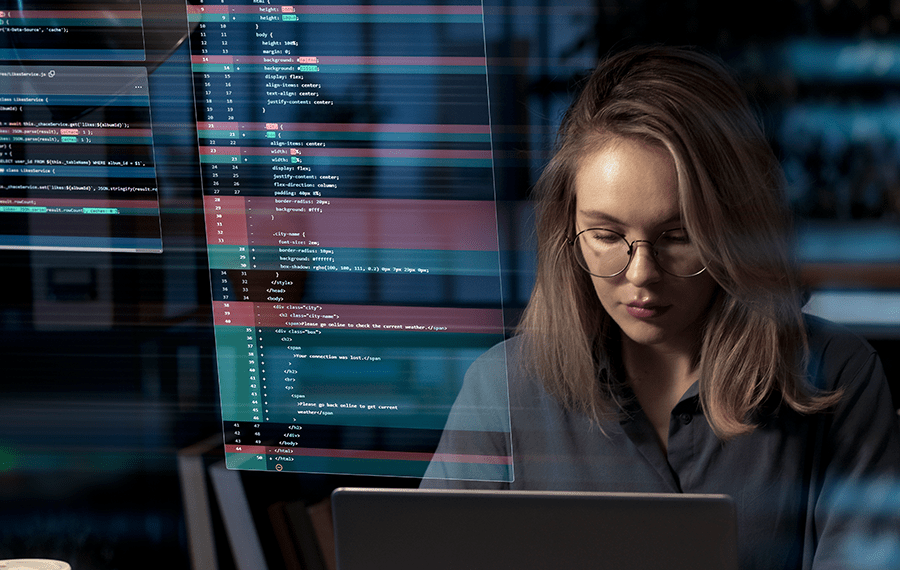 woman working at computer