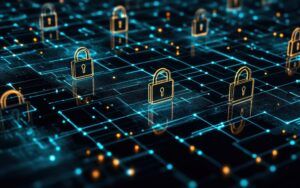 A series of padlocks within a network environment, representing Zero Trust
