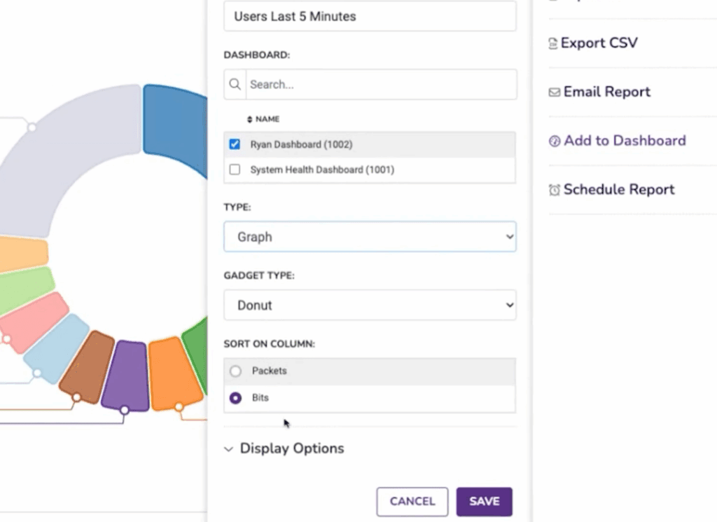 Adding a report to a Plixer One dashboard
