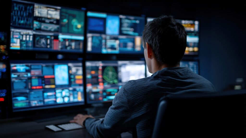 An analyst monitors an overwhelming number of dashboards, displaying a benefit of instead using a unified observability path view