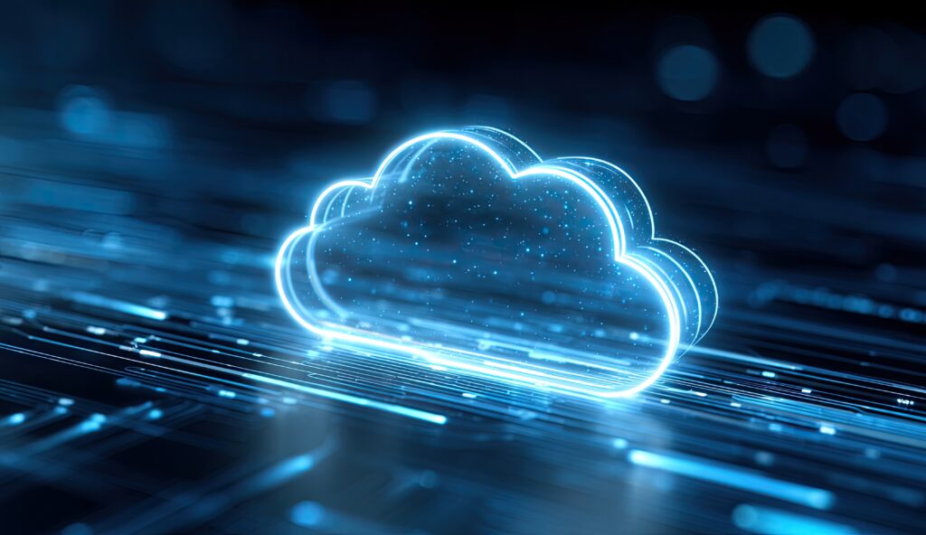 A symbol of a cloud in a network environment, representing cloud network visibility