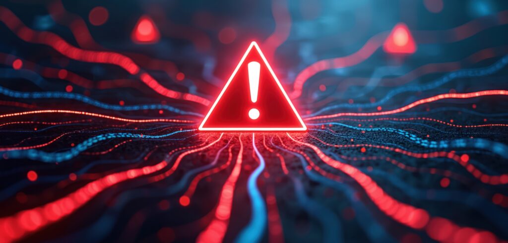 An alert touches multiple segments of the network, representing the challenge to reduce false positives