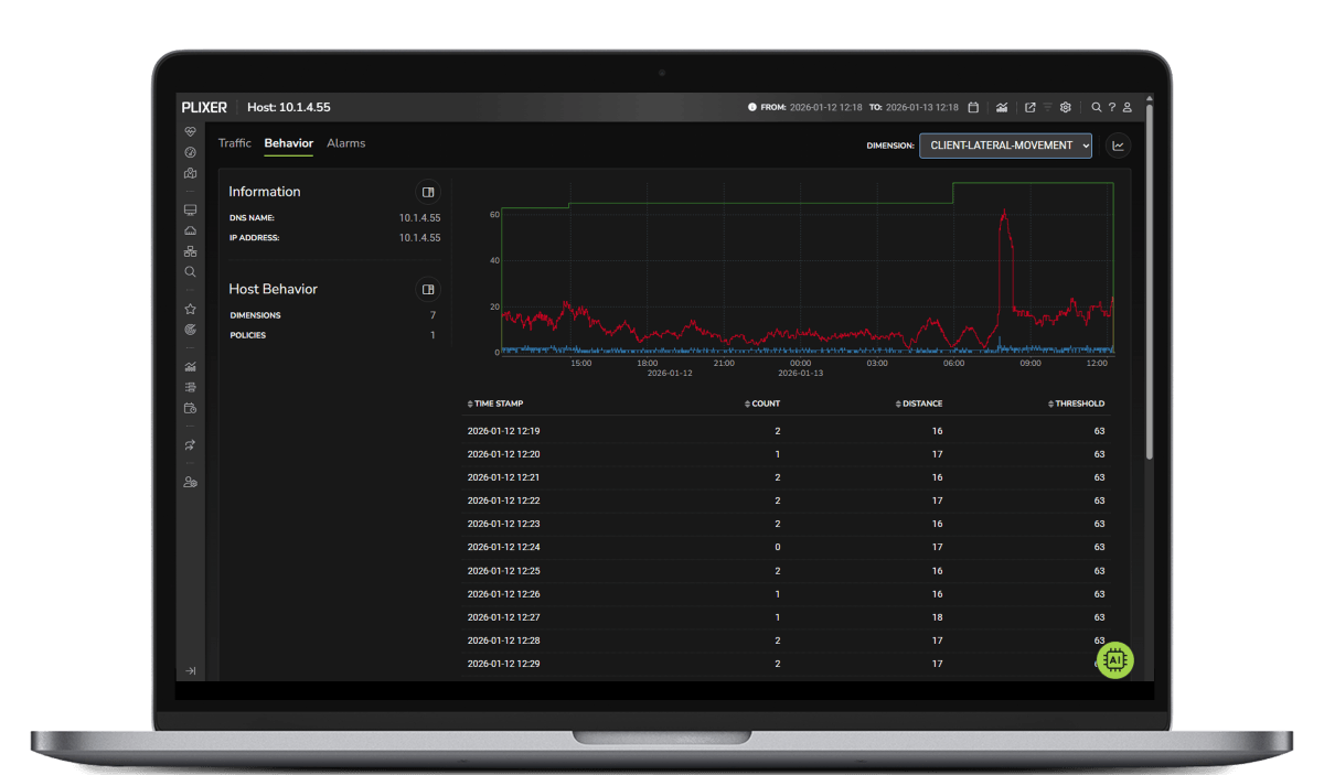 Plixer ML Engine Screenshot